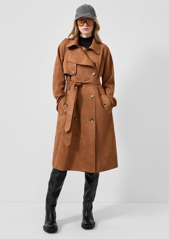Manteau mi-saison QS en marron : devant