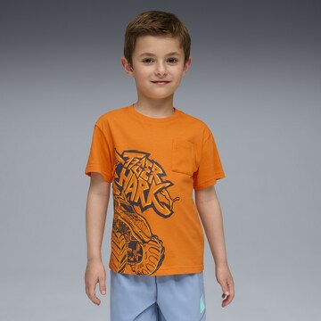 PUMA T-Shirt 'Puma x Hot Wheels™ Monster Trucks' in Orange: Vorderseite