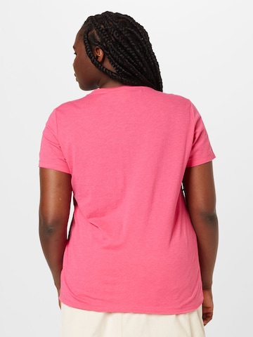 ONLY Carmakoma Shirt 'QUOTE' in Pink