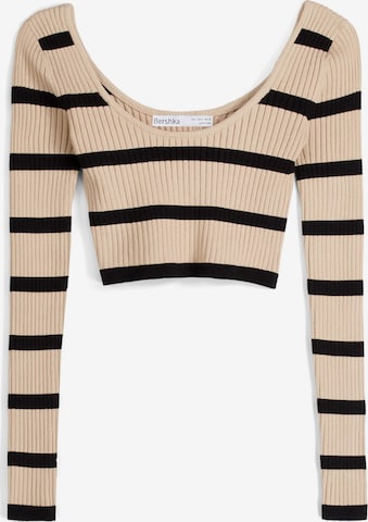 Bershka Sweater in Beige: front