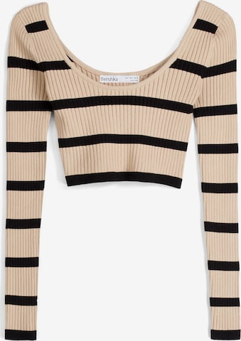 Pull-over Bershka en beige : devant