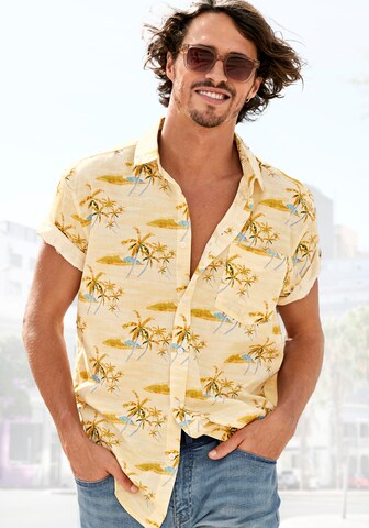 BEACH TIME Regular fit Button Up Shirt in Beige: front