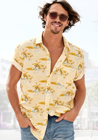 Coupe regular Chemise BEACH TIME en jaune : devant