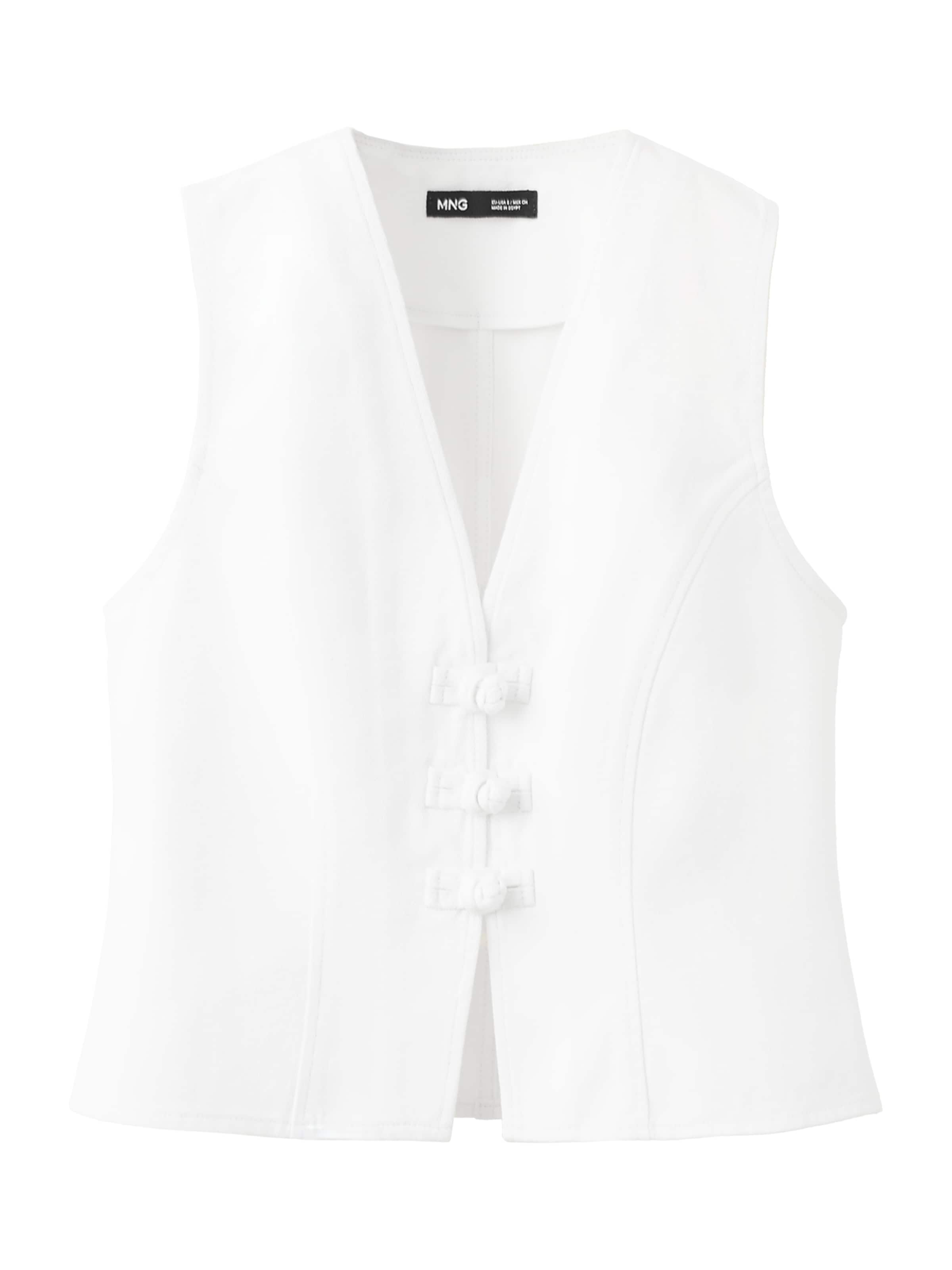 MANGO - Chaleco 'BIMBA' en blanco: frente
