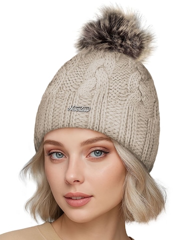 Neverless Mütze 'Katy' in Beige: Vorderseite