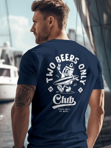Neverless Shirt 'Two Beers only' in Blue