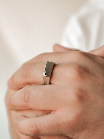 Hey Happiness Ring 'Signet' in Silver: front