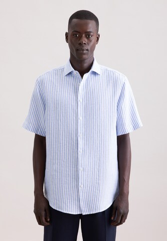 Coupe regular Chemise 'Smart Linen' SEIDENSTICKER en bleu : devant
