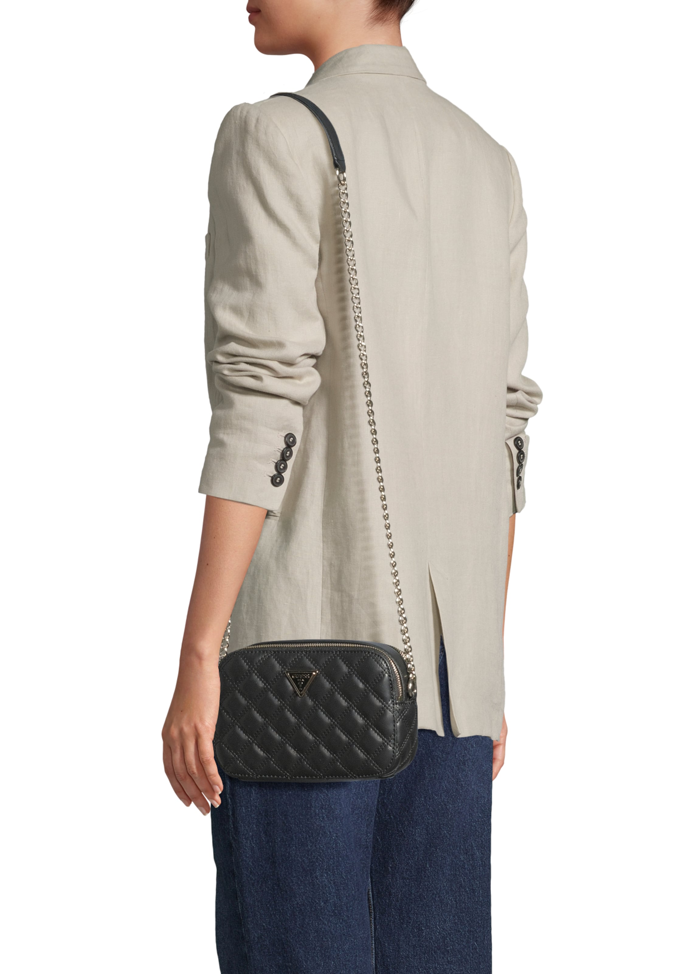 GUESS Umhängetasche 'GIULLY II CAMERA BAG' in Schwarz