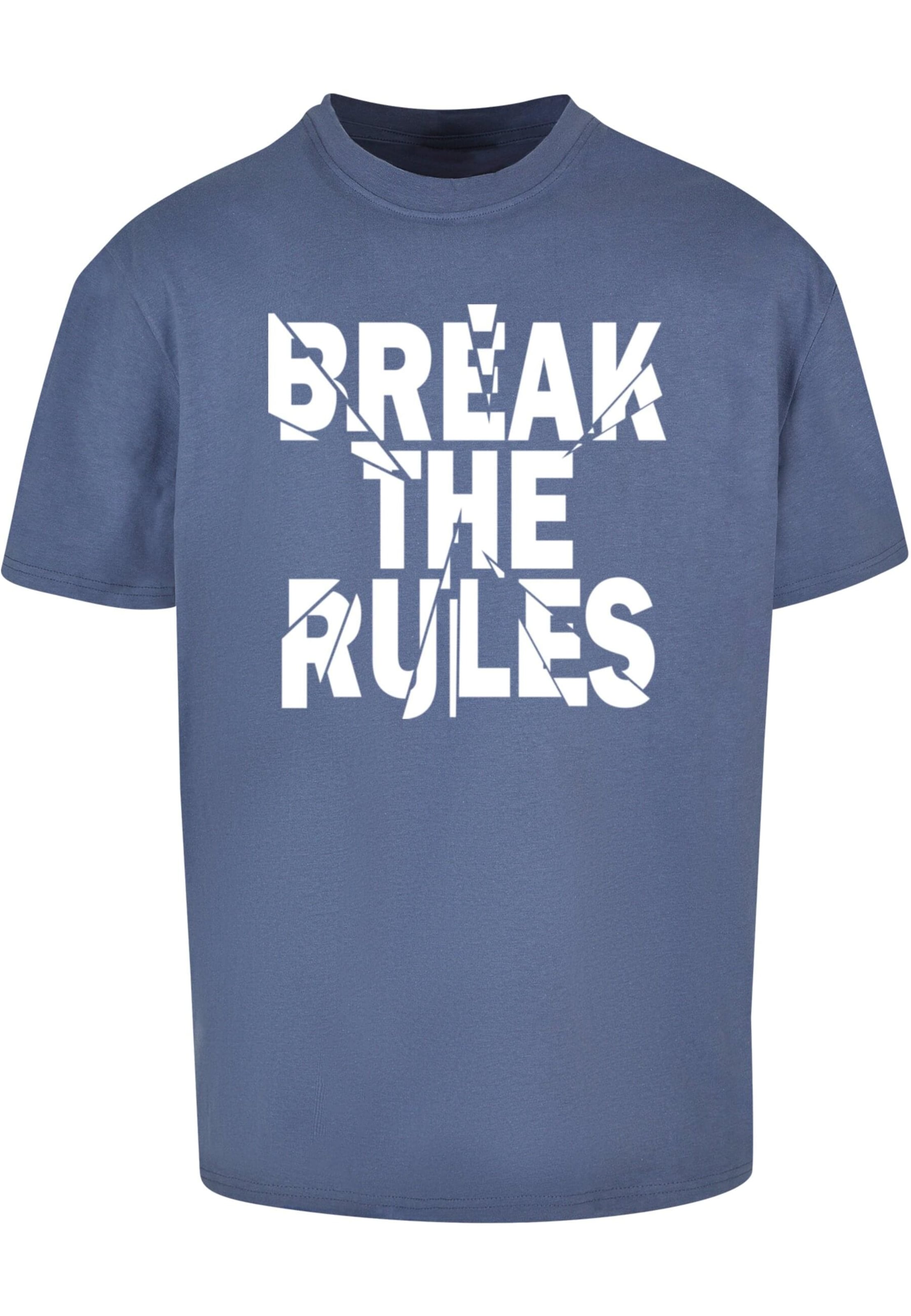 Merchcode Shirt 'Break The Rules 2' in Blauw: voorkant
