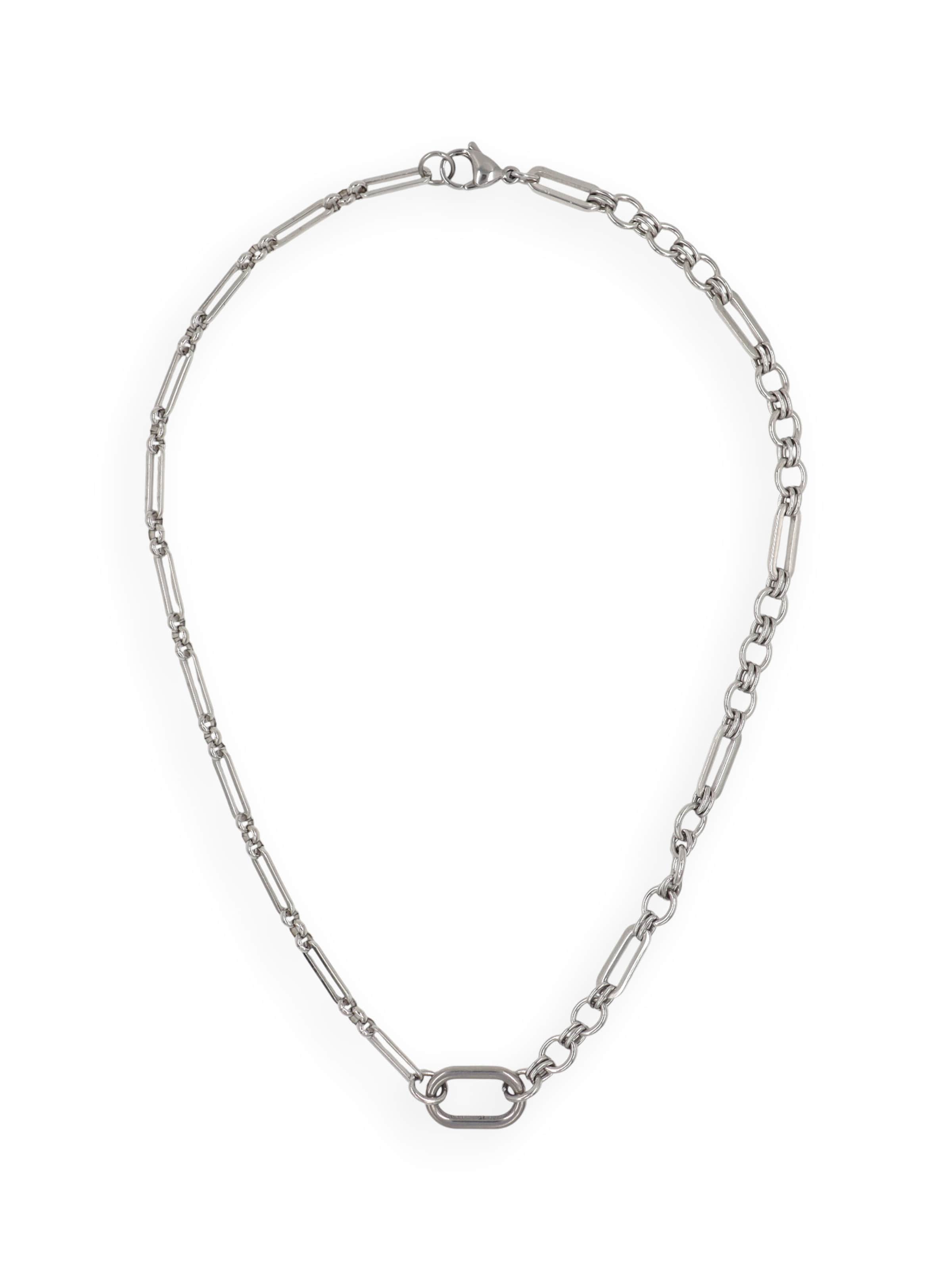 Fräulein Wunder Necklace 'Bicolor Kette Edelstahl M Mix Silber' in Silver: front