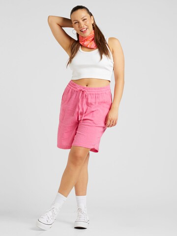 ONLY Carmakoma Loose fit Pants 'THYRA' in Pink