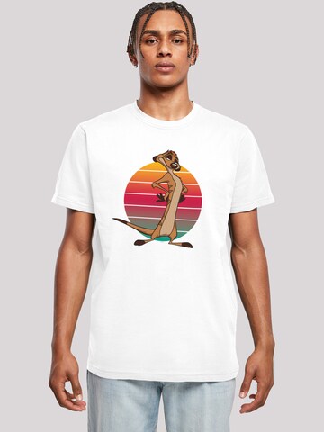 T-Shirt 'Disney König der Löwen Timon' F4NT4STIC en blanc : devant