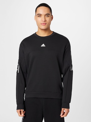 melns ADIDAS SPORTSWEAR Sportiska tipa džemperis 'Brand Love': no priekšpuses