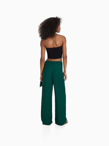 Wide Leg Pantalon Bershka en vert