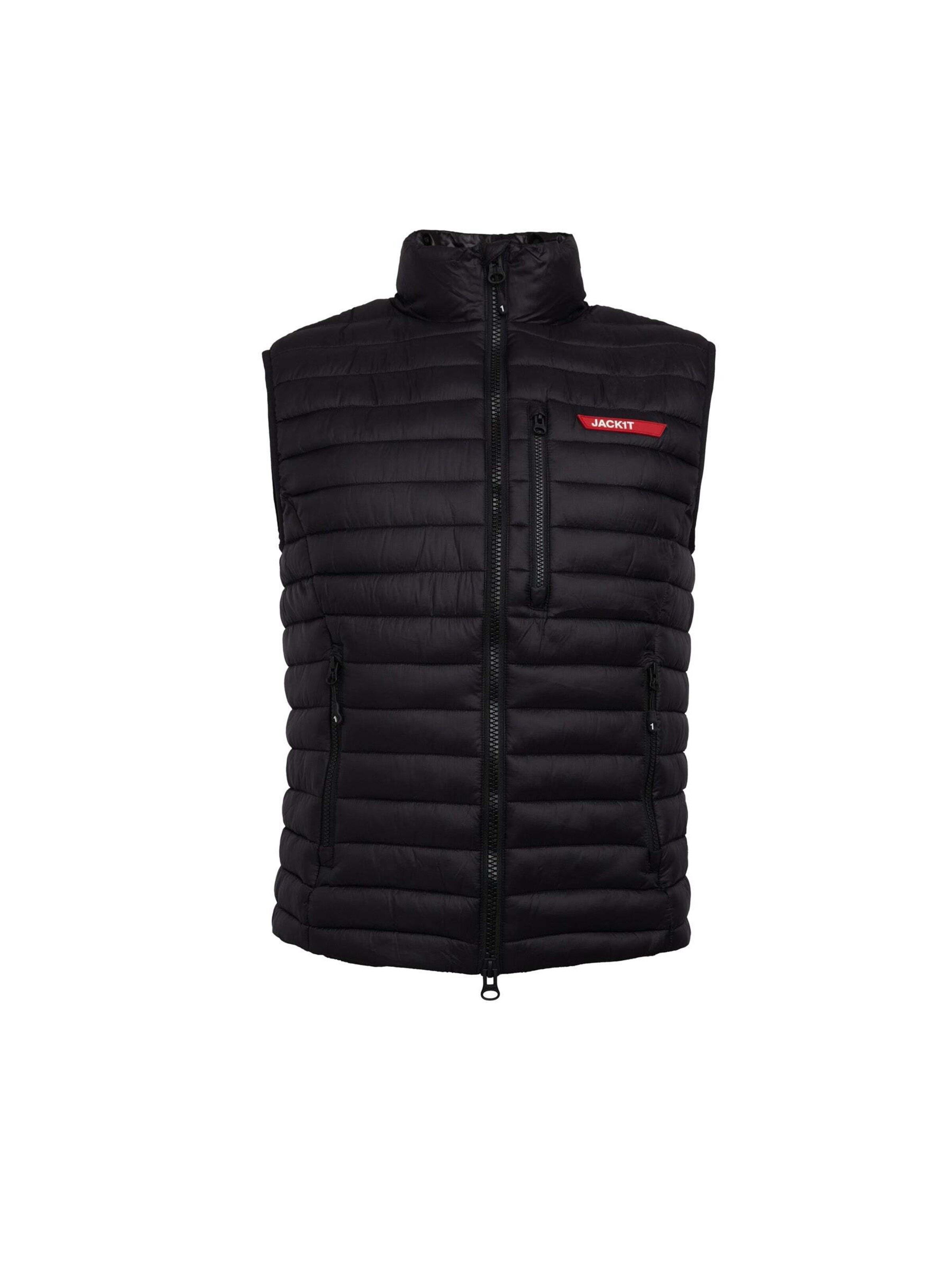 Veste outdoor ' SATEL1TE Leichte Pufferweste 2.0 ' JACK1T en noir : devant