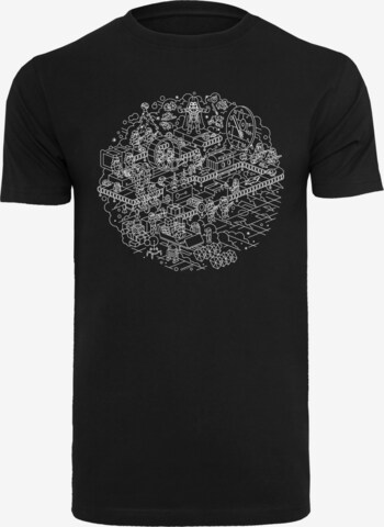 T-Shirt 'Star Wars Christmas Death Star Todesstern Weihnachten' F4NT4STIC en noir : devant