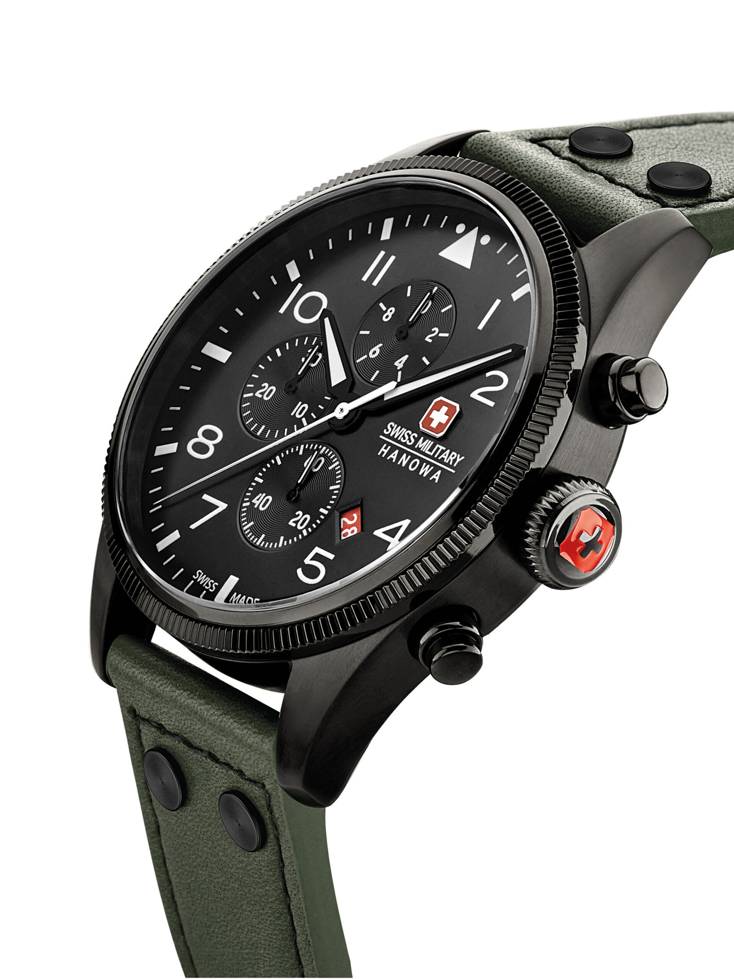 SWISS MILITARY HANOWA Analoguhr 'Thunderbolt Chrono' in Grün