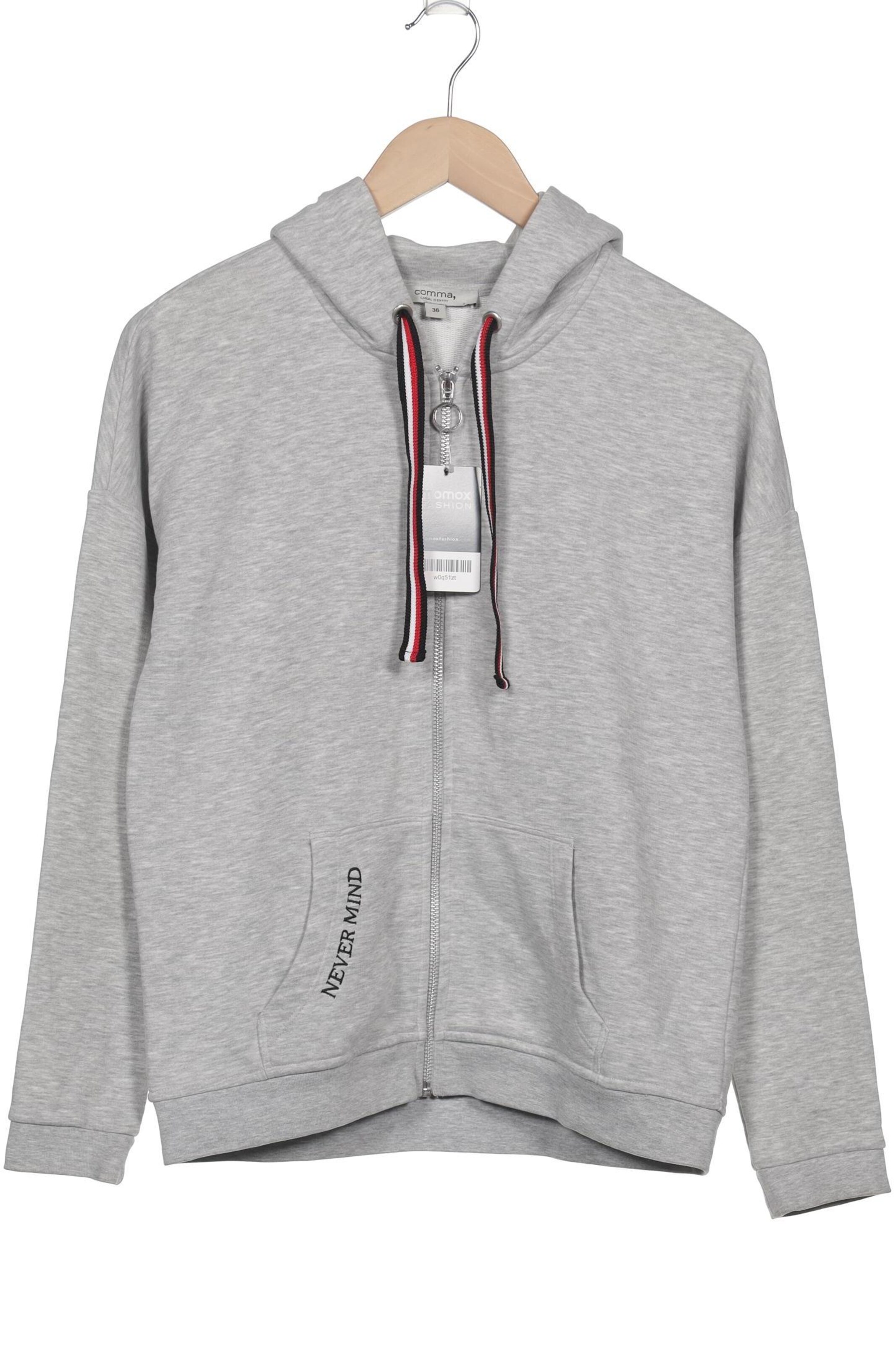 COMMA Sweatshirt & Zip-Up Hoodie in S in Grey: front