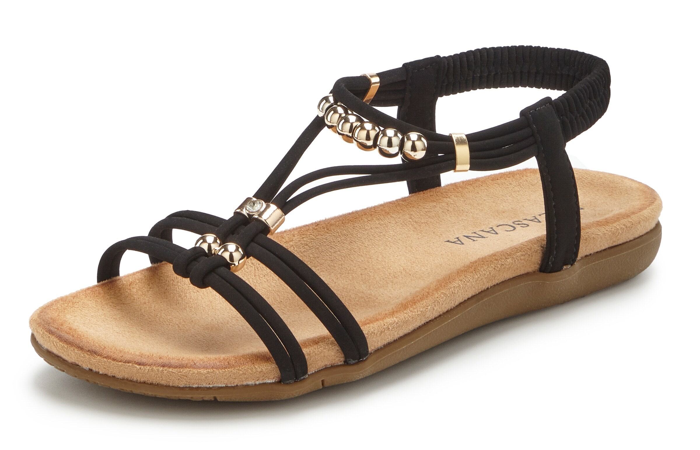 LASCANA Strap Sandals in Black: front