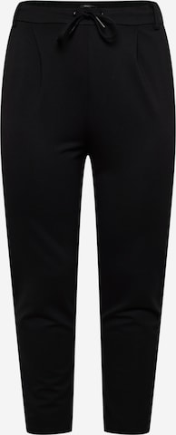 ONLY Curve Slim fit Pleat-Front Pants 'POPTRASH LIFE' in Black: front