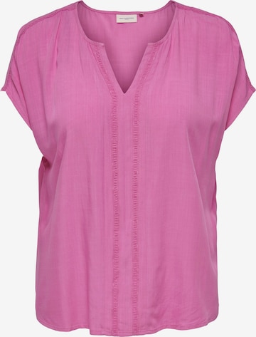 ONLY Carmakoma Bluse 'Romana' in Pink: predná strana