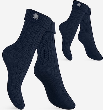 celodoro Trachtensocken 'Tradition' in Blau: Vorderseite