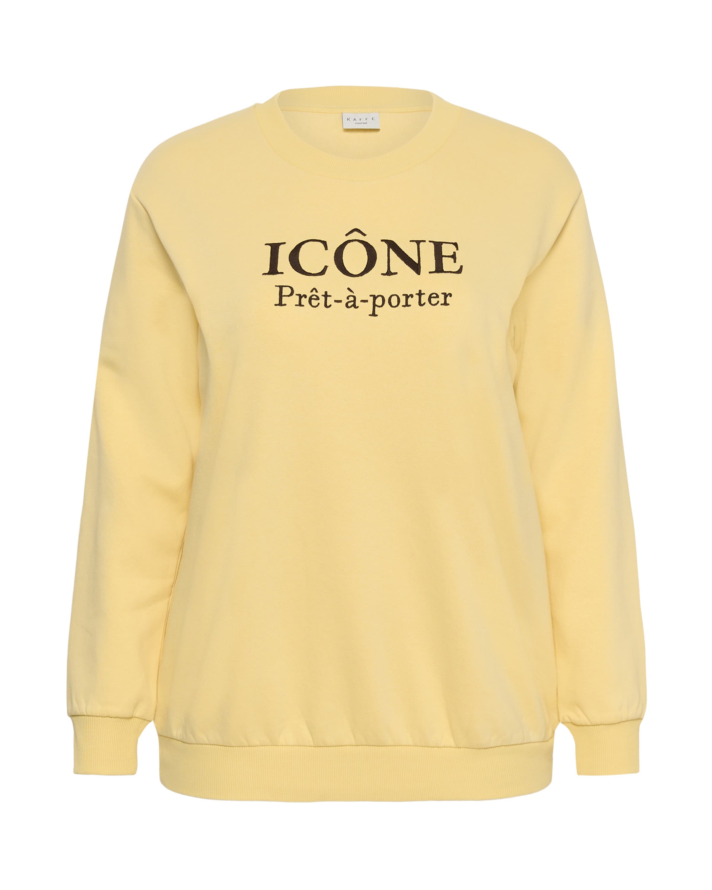 KAFFE CURVE Sweatshirt 'KCroselda' i L i lysegul / sort, Produktvisning