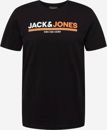 melns JACK & JONES T-Krekls 'FREDERIK': no priekšpuses