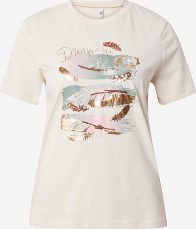 ONLY T-Shirt 'ONLKITA' in beige / gold / pastellgrün / rosa, Produktansicht