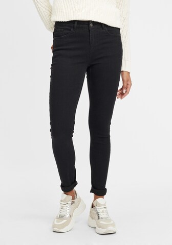 Oxmo Skinny Jeans 'Lenna' in Zwart: voorkant