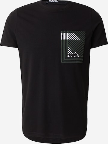 juoda Karl Lagerfeld Marškinėliai: priekis