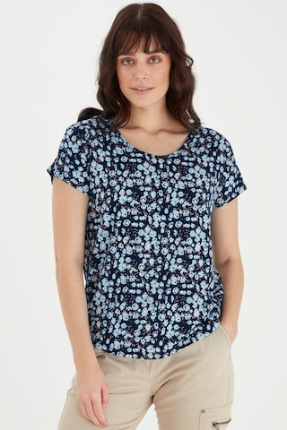 Fransa Shirt Fransa Damen Shirt mit Allover Print in Blau: predná strana