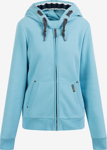 Schmuddelwedda Zip-Up Hoodie in Blue: front