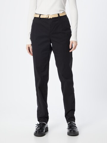 Regular Pantaloni de la ESPRIT pe negru: față