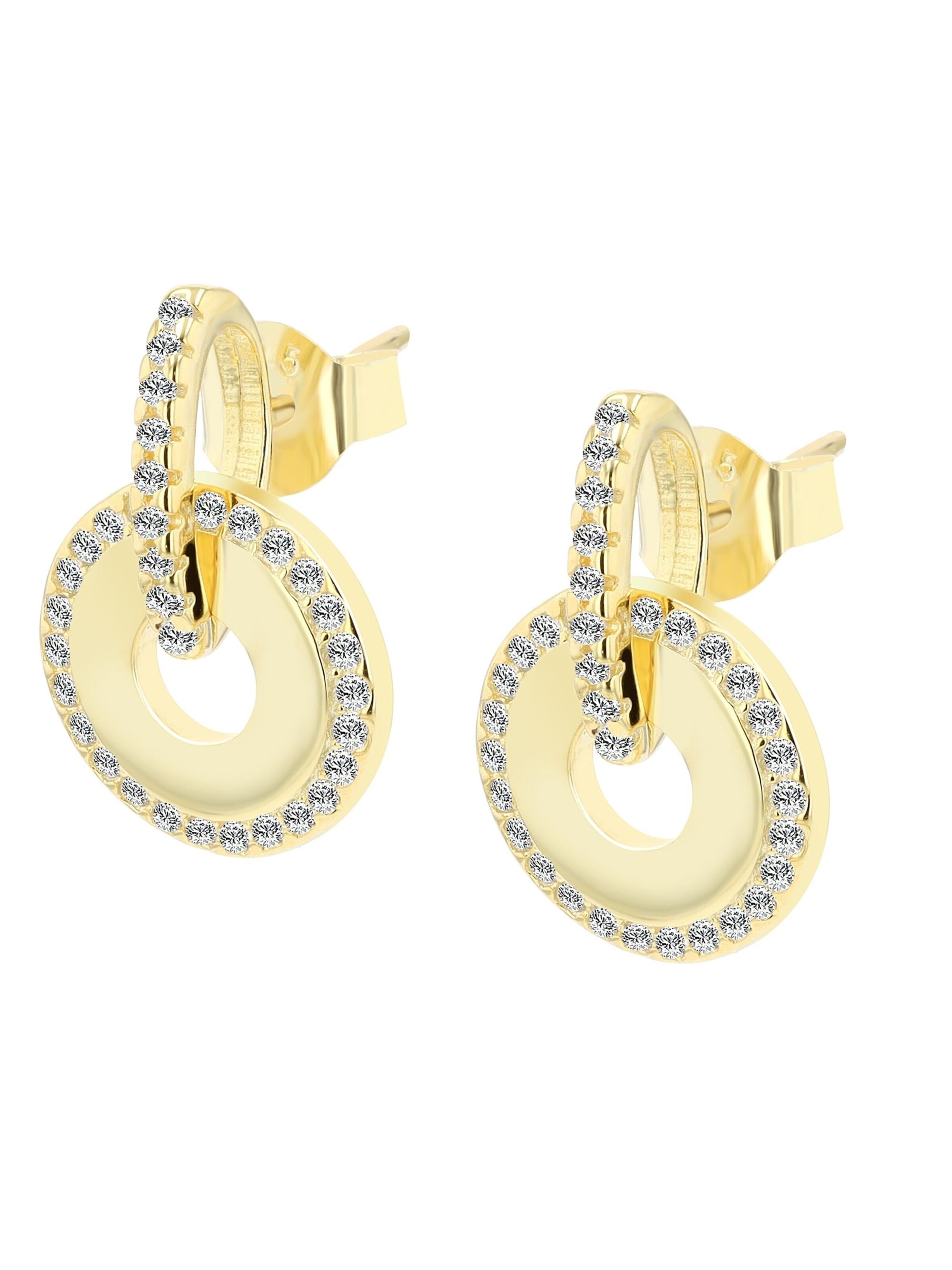 Akzent Earrings '"Jiana" aus 925 Sterlingsilber, rhodiniert, langlebig' in Gold