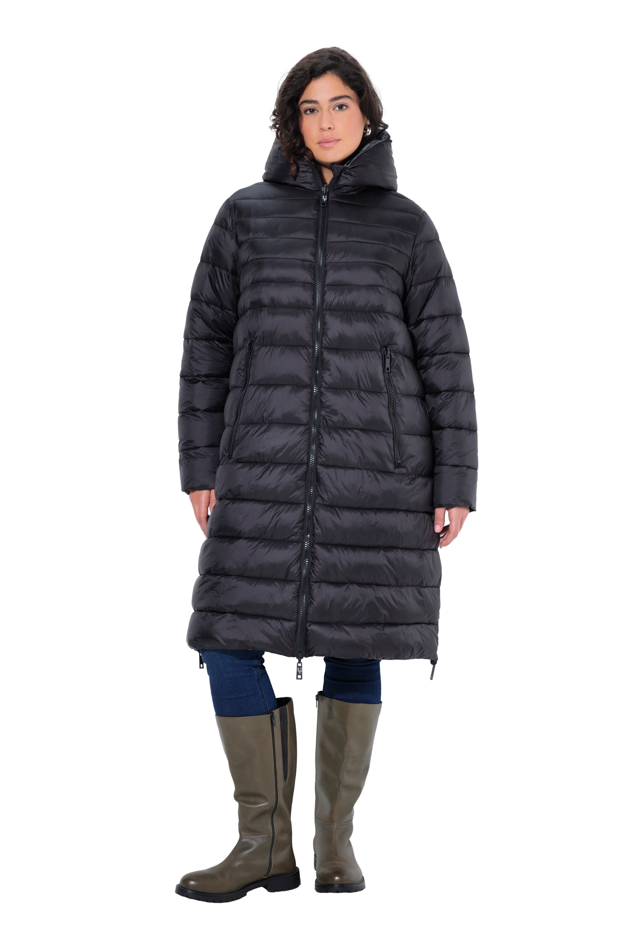 Ulla Popken Mantel in Schwarz: Vorderseite