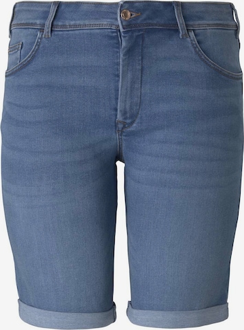 Tom Tailor Women + Slimfit Shorts in Blau: predná strana