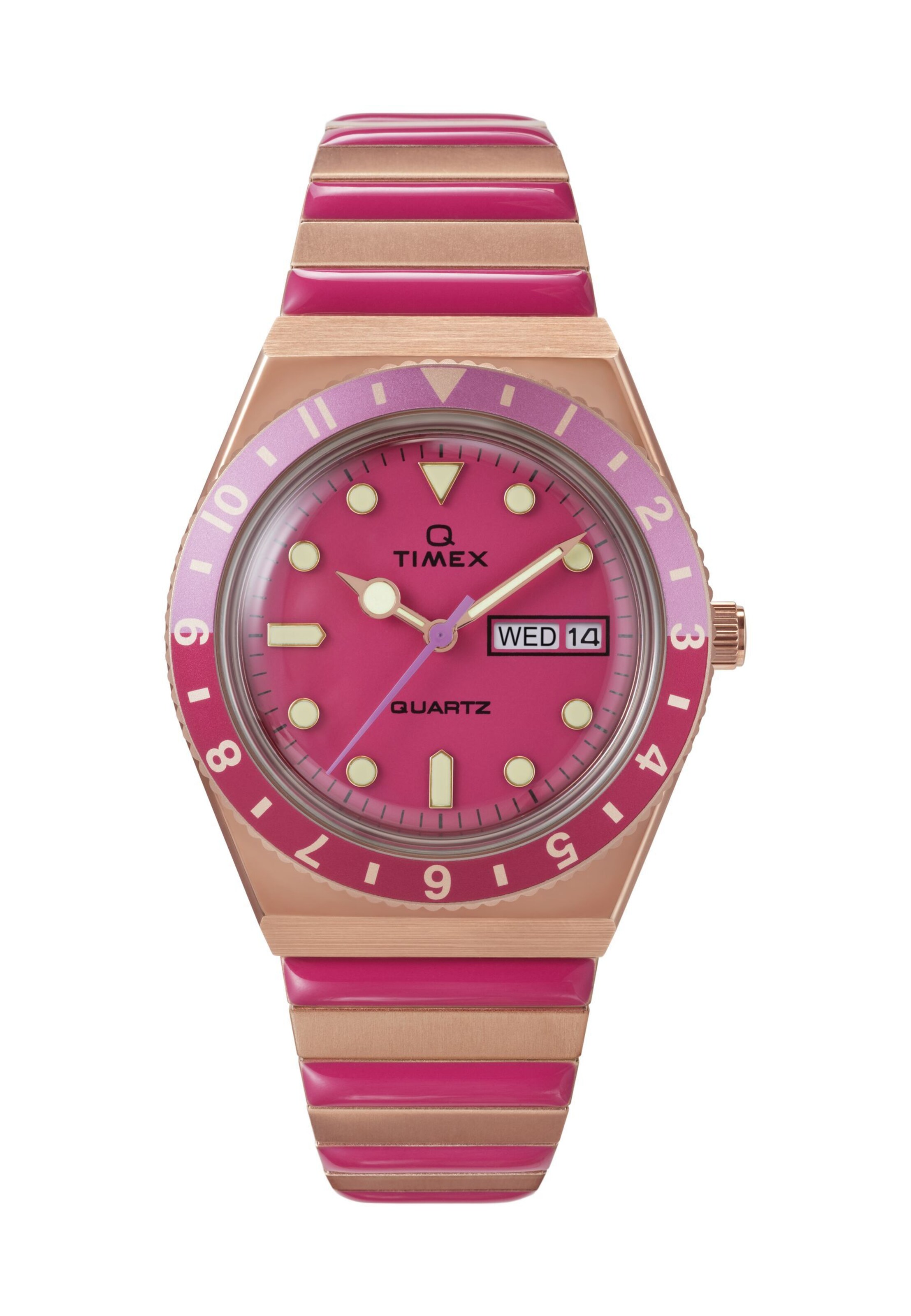 TIMEX Analogt ur i pink: forside
