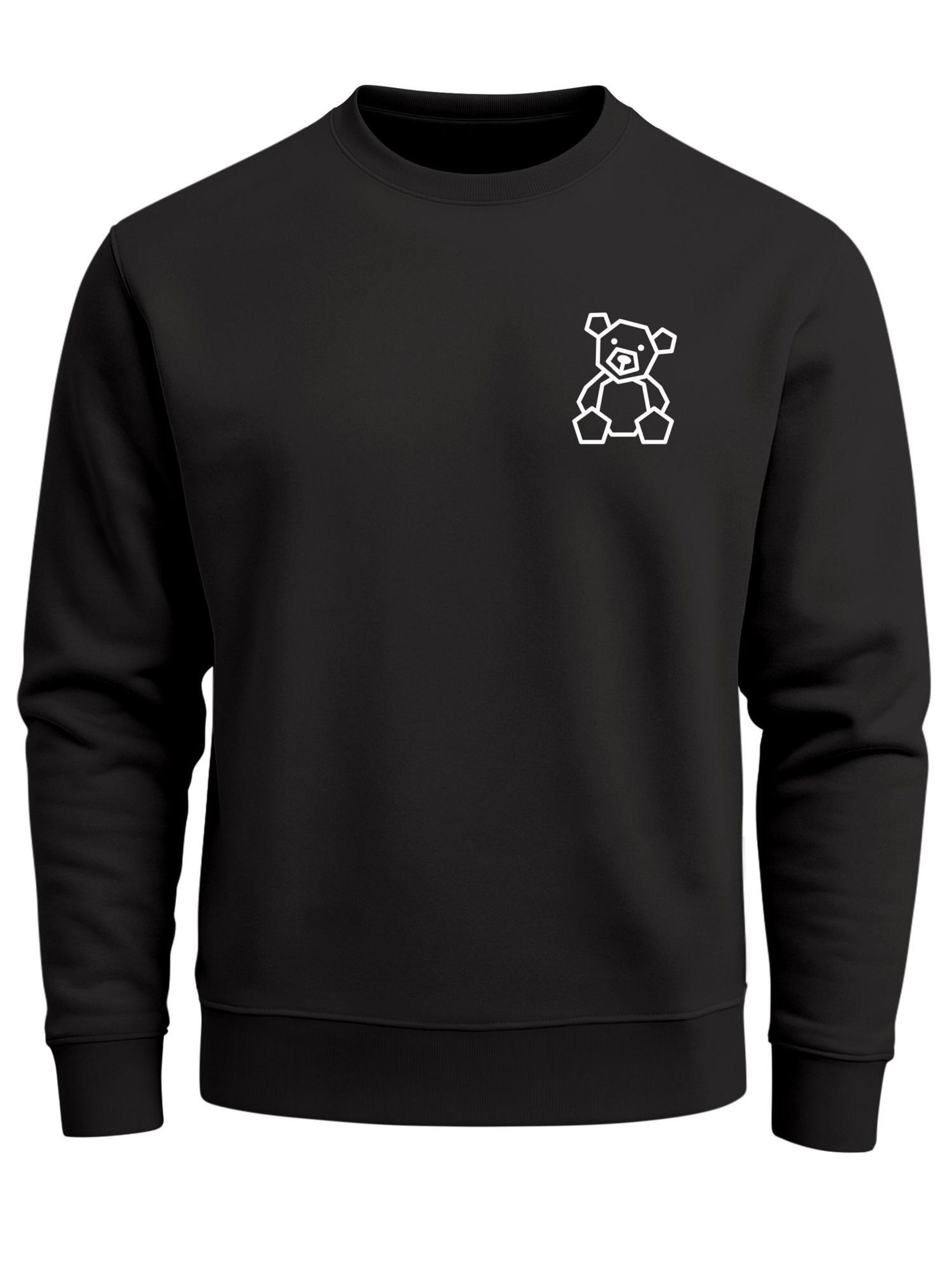 Neverless Sweatshirt 'Teddy Polygon' in Black: front