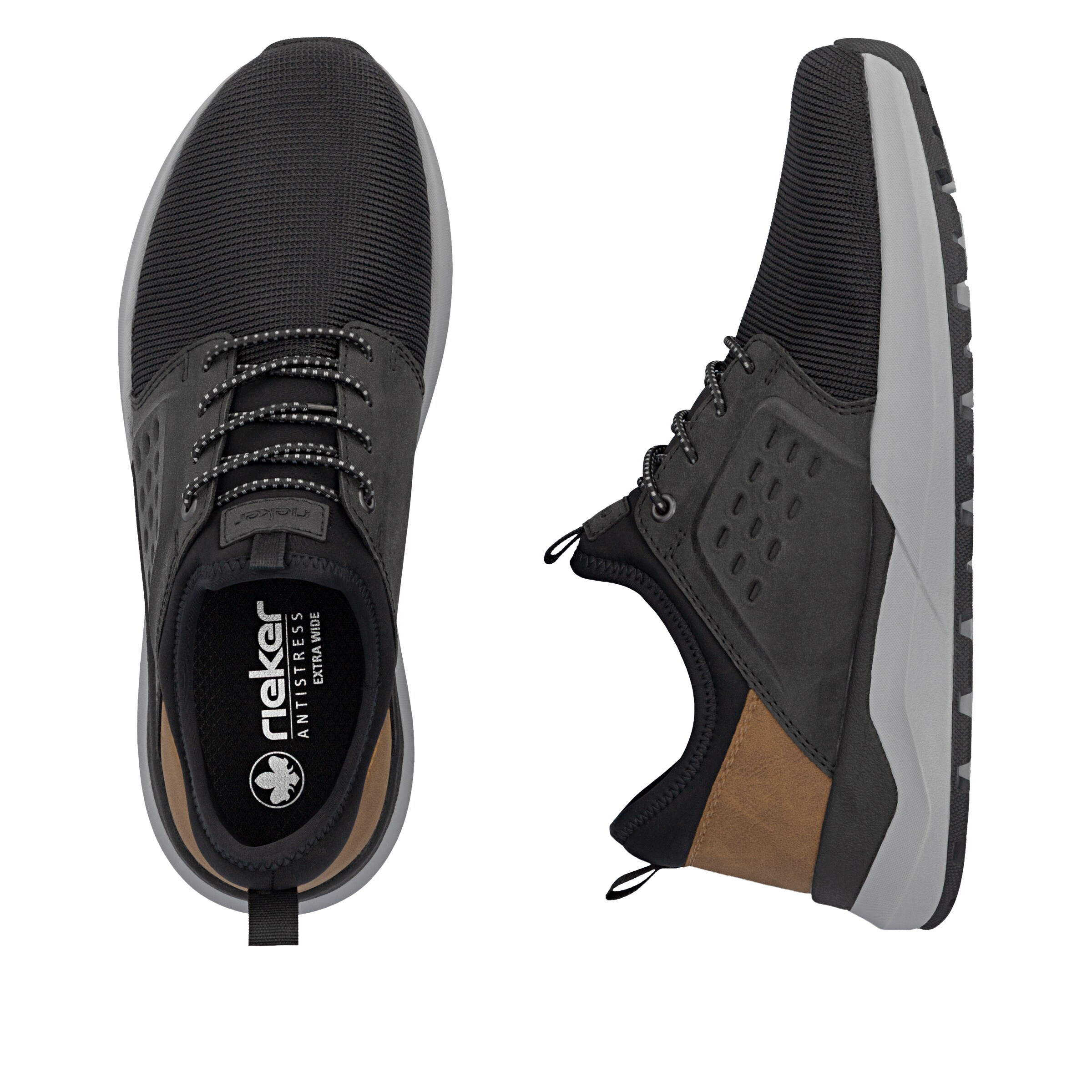 Chaussure de sport à lacets Rieker en noir