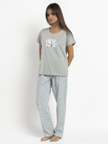 PEANUTS - Pijama 'PEANUTS Pijama Manga Corta Love Green para Mujer' en verde: frente