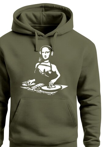 Neverless Sweatshirt 'Mona Lisa DJ' in Green