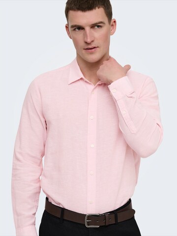 Only & Sons Slim fit Srajca 'ONSCaiden' | roza barva