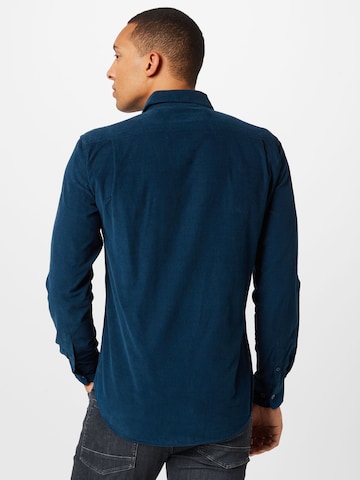 MADS NORGAARD COPENHAGEN Slim fit Button Up Shirt in Blue