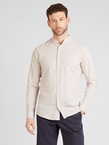 JACK & JONES Regular fit Button Up Shirt in Beige: front