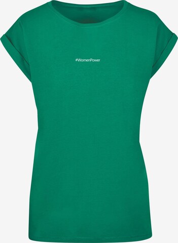 Merchcode Shirt 'WD - Strong As A Woman' in Groen: voorkant