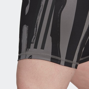ADIDAS SPORTSWEAR Skinny Sportovní kalhoty 'Thebe Magugu Biker ' – šedá