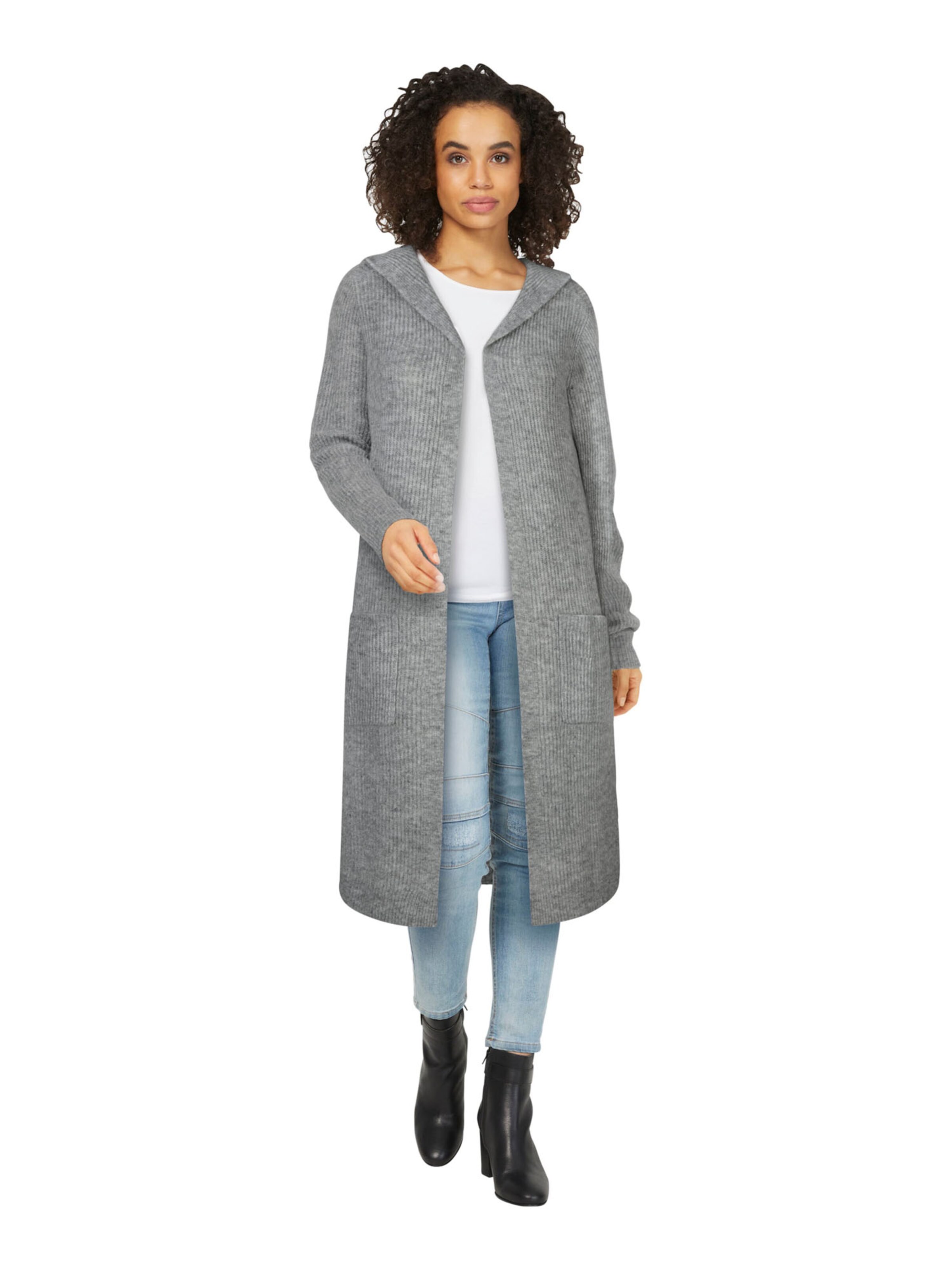 heine Gebreid vest in Grijs: voorkant