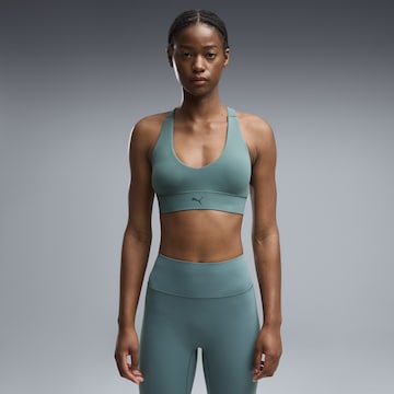 PUMA Bustier Sport bh 'Shapeluxe' in Groen: voorkant